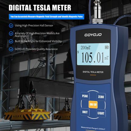 GOYOJO GT129 Gauss/Tesla Meter with High Precision
