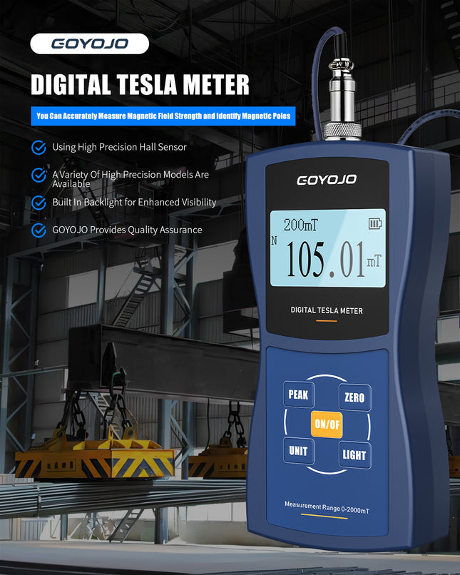 GOYOJO GT129 Gauss/Tesla Meter with High Precision
