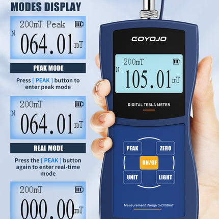 GOYOJO GT129 Gauss/Tesla Meter with High Precision